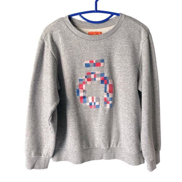 Tout A' Coup Tops - Tout A' Coup 100% Cotton Crew Neck Long Sleeve Light Fleece Lined Sweatshirt M